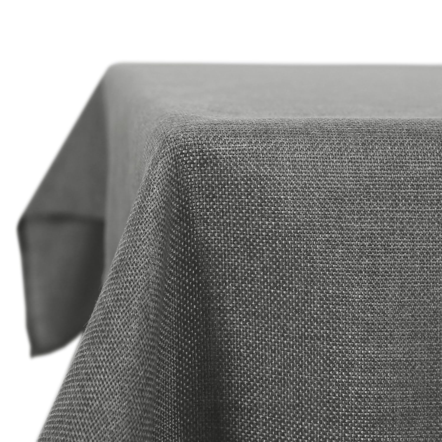 Deconovo - Waterproof Soft Linen Effect Rectangular Tablecloth - Ideal for Dining Rooms, Kitchens, Living Rooms, Gardens - 132 x 178 cm - Grey