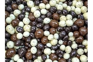 EMPORIUM CANDY TASTY TREATS FOR THE TUMMY Tri-Colored Coffee Beans - 2 lbs of Assorted Coffee Beans Covered with Milk Chocolate Dark Chocolate Coffee Cream Bulk Candy