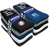 SOXCO Men's Sports Socks 10-Pack Cushioned Crew Socks, Pack of 10 Pairs
