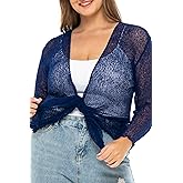 Back From Bali Womens Plus Size Shrug Bolero Sheer Cardigan Arm Cover Lightweight Sweater