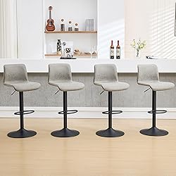 HeuGah Swivel Bar Stools Set of 4, Counter Height