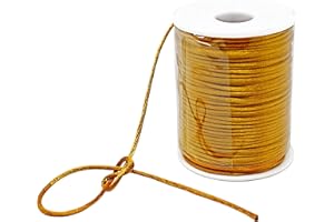 Evershine Rattail Satin Nylon Trim Cord Chinese Knot, Kumihimo, 2MM x 100 Yards. (Old Gold)