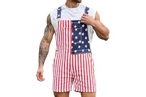 OeyFnbmO Festival Bib Overalls for Men Shorts Jumpsuit Adjustable Straps Coveralls with Zipper