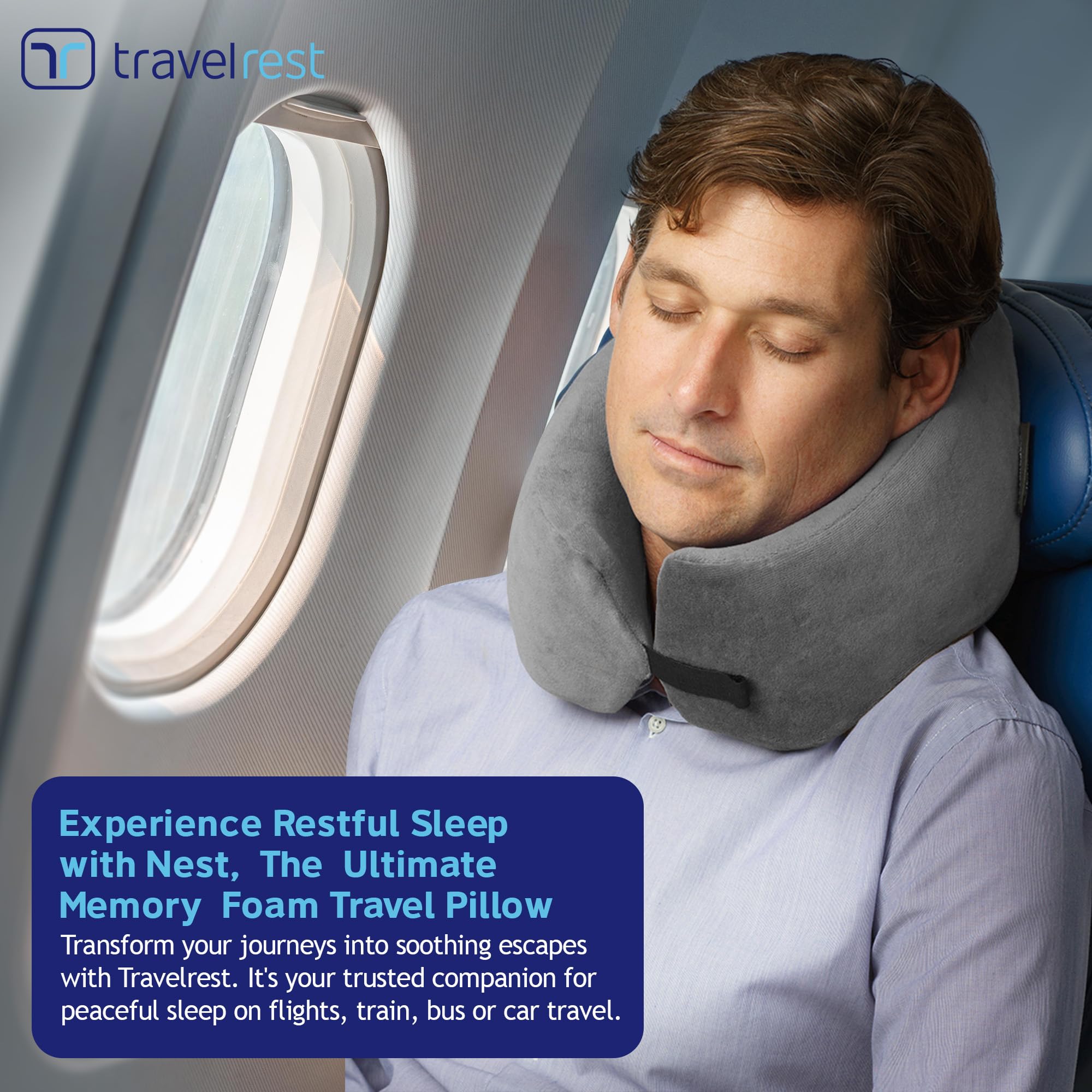 TRAVELREST Nest Memory Foam Travel Pillow & Neck Pillow Advanced Neck