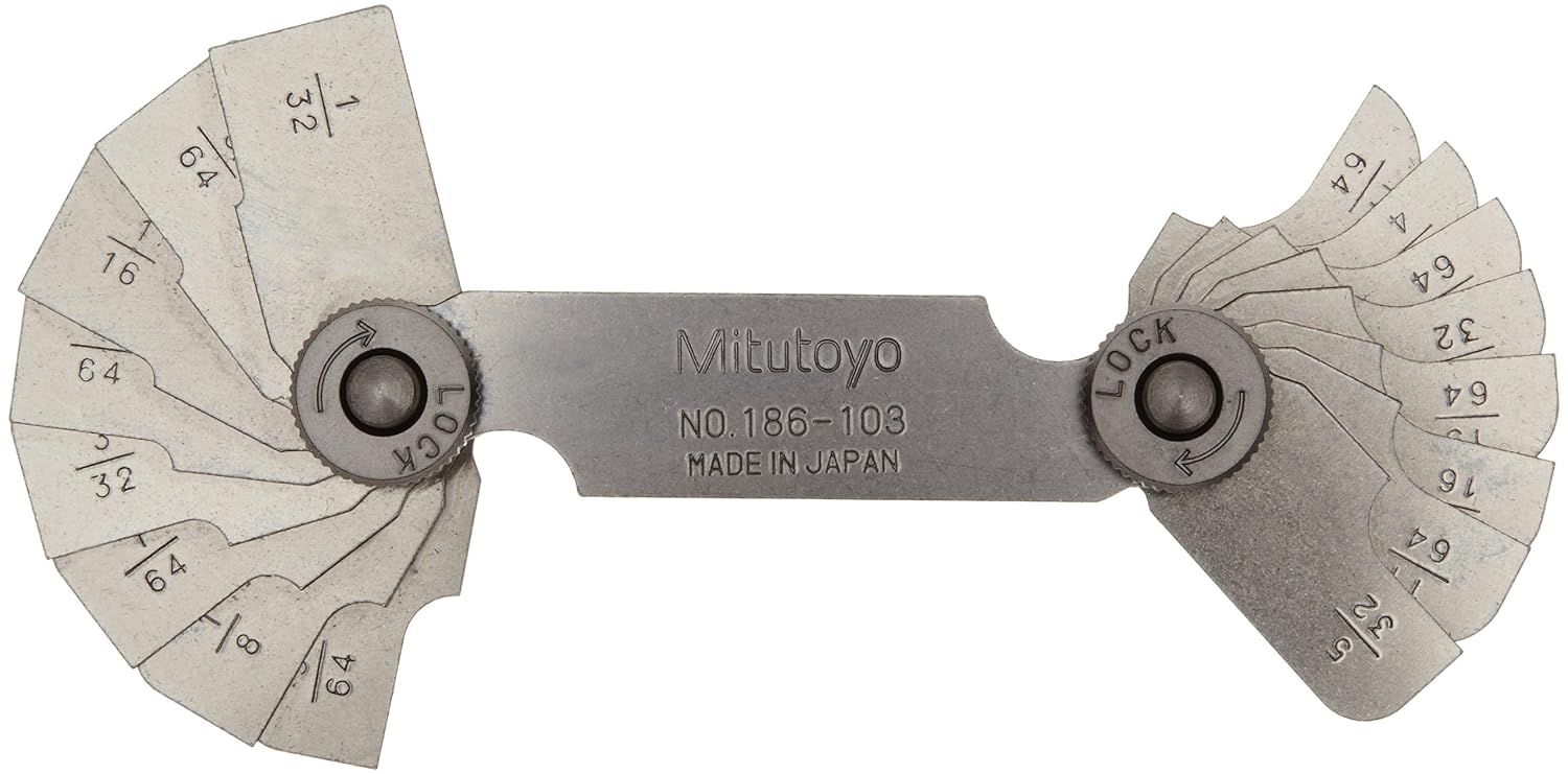 Mitutoyo 186103 Radius Gauge, 1/32"17/64" Range Amazon.co.uk