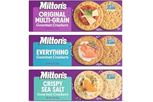 Milton's Craft Bakers Gourmet Crackers Variety Bundle (Multi-Grain, Everything, Crispy Sea Salt) - Non-GMO Project Verified, All Natural Ingredients, Kosher, Healthy Crackers - 8.4 Oz