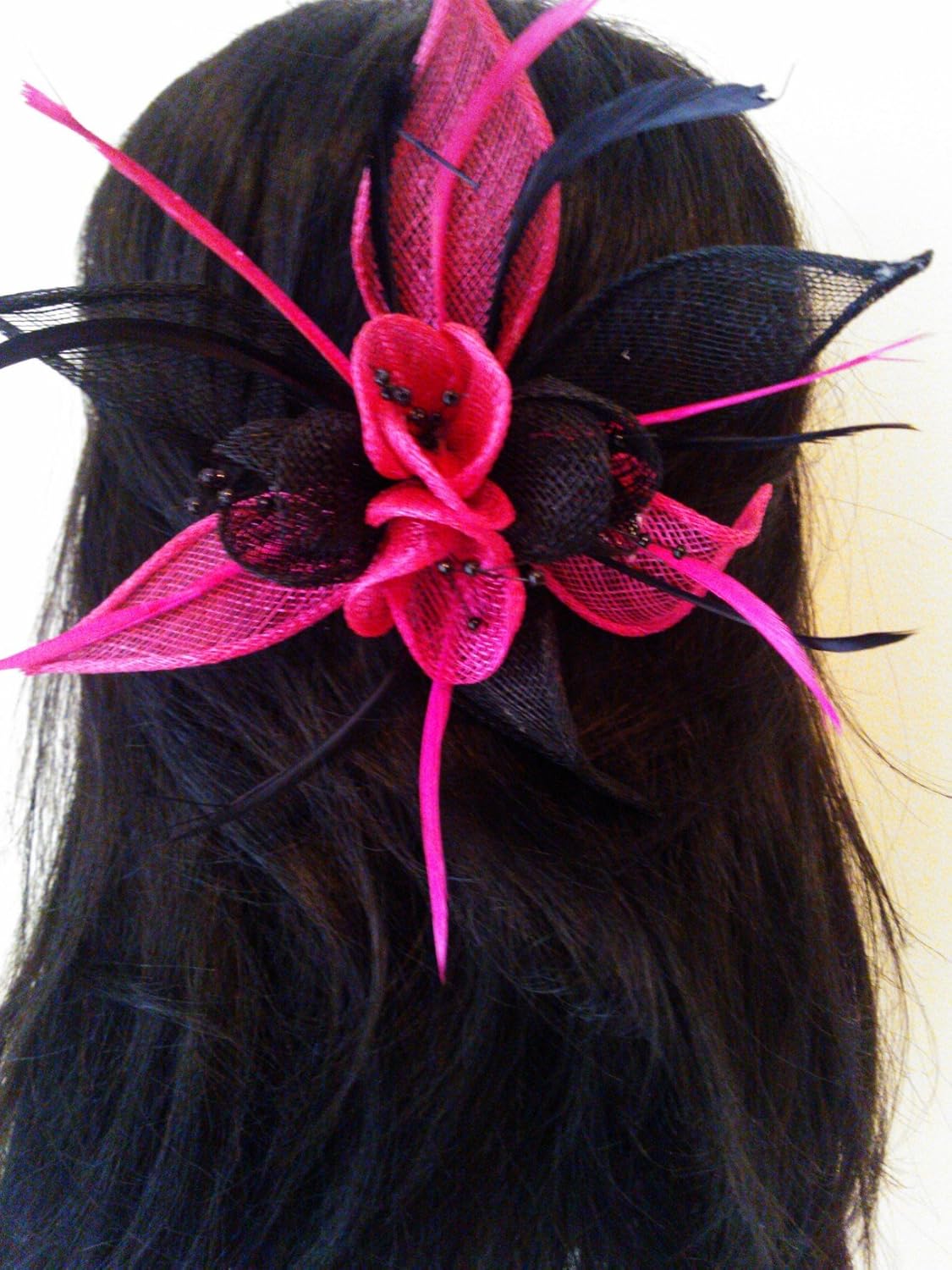 Desire Accessories Handmade Fascinators Silver Stamens Rose Pink