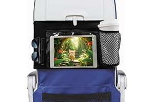 MISSEIAR Airplane Tray Table Cover with Tablet Pocket, Airline Flight Seat Back Organizer for Kids and Adult, Plane Travel Essentials for Sunglasses Cup Holder iPad Phone Water Bottle