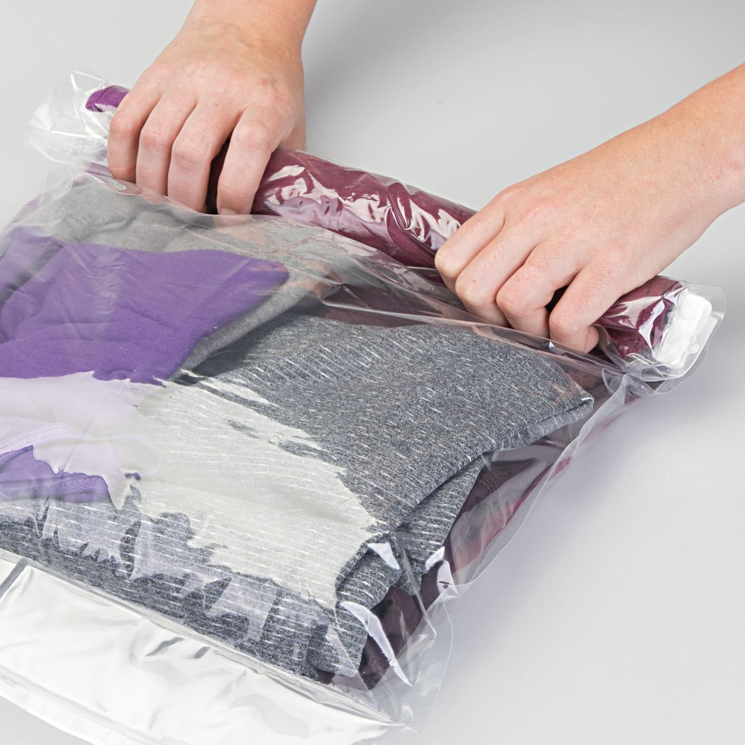 Bolsas para ropa al vacio sin aspirador | Bolsas de plástico, de papel