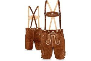 STEIGENHÖFER MANUFAKTUR STEIGENHÖFER Lederhosen Men - Authentic German Bavarian Shorts - Real Leather Oktoberfest Costume - Trachten Outfit