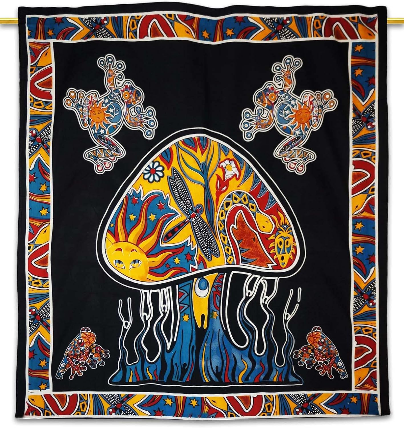 Black Wall Hanging Mushroom Tapestry Wall Décor Table Cloth