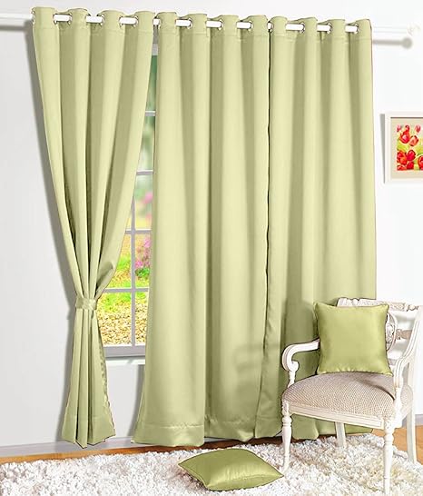 Buy Bedspun Blackout Ring Top Plain Eyelet Silk Window Curtain