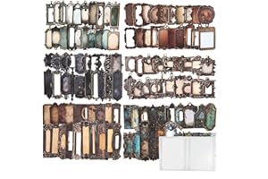 MiyouLuna 120Pcs Vintage Frame Scrapbook Stickers, Antique Label Ephemera for Scrapbooking, Journaling and Craft Supplies, Includes Storage Organizer