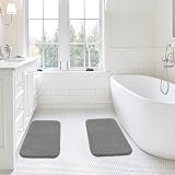Non Slip Bath Mat 2 Pack Thick Microfiber 50x80cm Dark Gray view 2