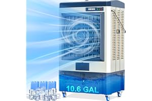 KEGIAN 4800CFM Evaporative Air Coolers, Swamp Cooler with Continuous Auto Fill, 120° Oscillating, 3-Speed Mode, Air Cooler, Portable Cooler Fan for Indooor Outdoor Patio Garage Commercial Use 41''