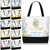 SilTriangle 20 Pcs Christian Gift Bible Tote Bags for Women Religious Bible Reusable Canvas Tote Bag for Valentine Gift (Elegant)