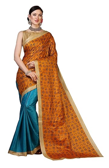 Women's Khadi & Silk Saree With Blouse Piece
