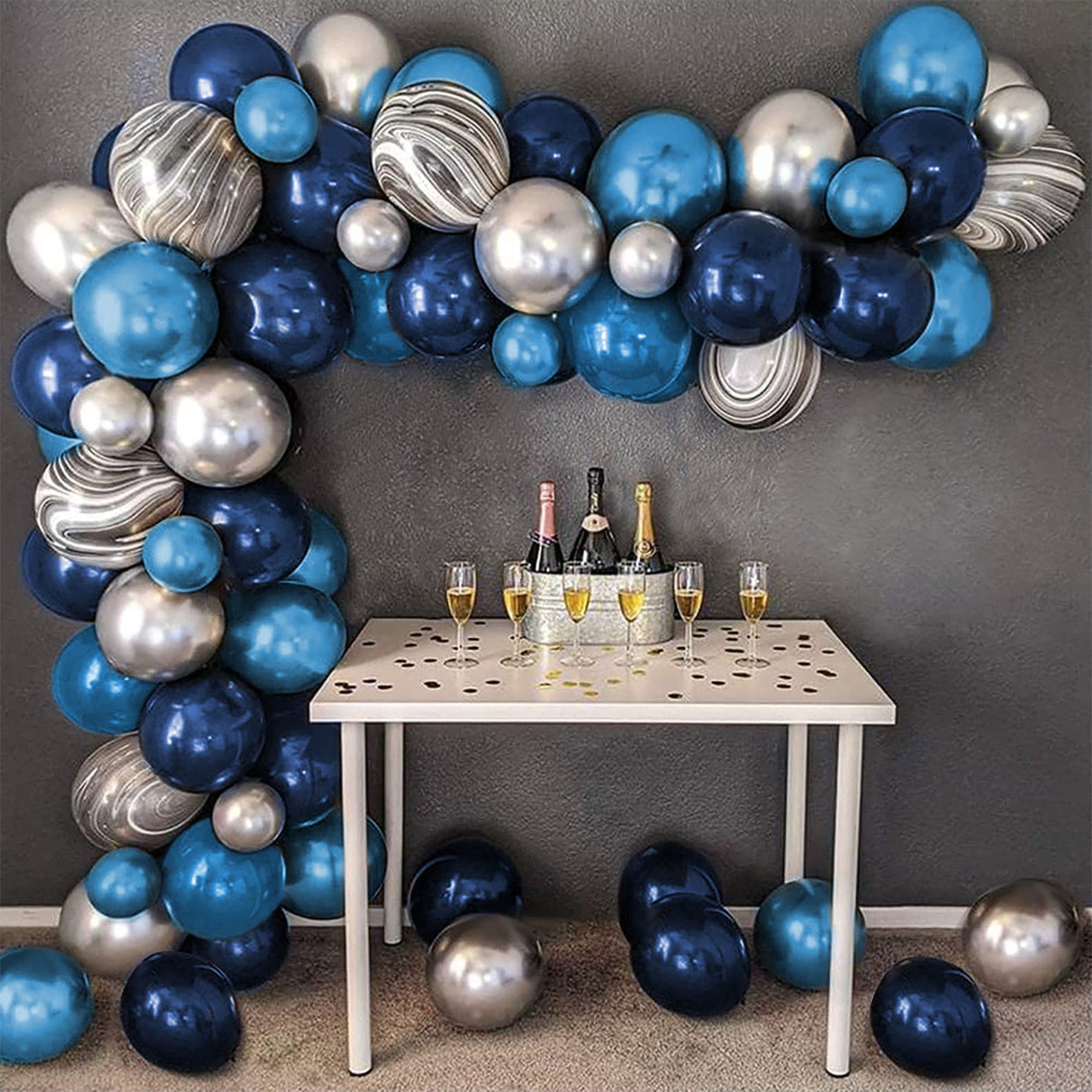 Buy Blue Balloon Arch Kit, APERIL Balloon Garland with Blue and Sliver