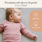 Tutti Bambini CoZee Crib Fitted Sheets 2 Pack Grey Cloud 100% Cotton view 2