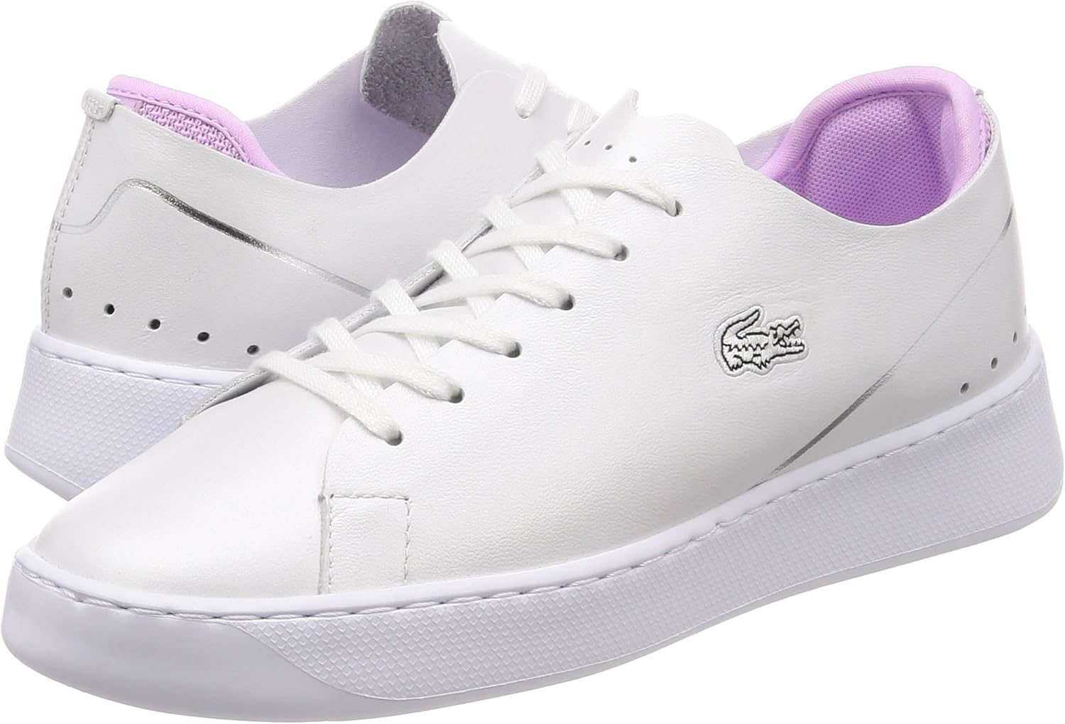 lacoste womens white leather trainers