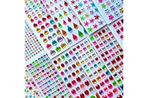 SMYBIG 3165pcs Gem Stickers Crystal Crafts - self-Adhesive Stickers, Sticker Earrings, Children's Craft Supplies, Stickers in Various Shapes and Sizes.