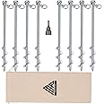 Earth Anchors - 12" Set of 8 Heavy Duty Ground Stakes - Screw in Anchors for Mobile Homes, Sheds, Swing Sets, Trees & Canopies - Includes Drill Bit