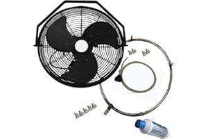 MISTCOOLING Misting Fan - Patio Mist Fan - Outdoor Mist Fan - For Residential, Commercial, Restaurant and Industrial Misting Application (18 Inch Black Fan)