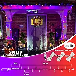 200 LED Halloween Lights Outdoor, 66ft Halloweem