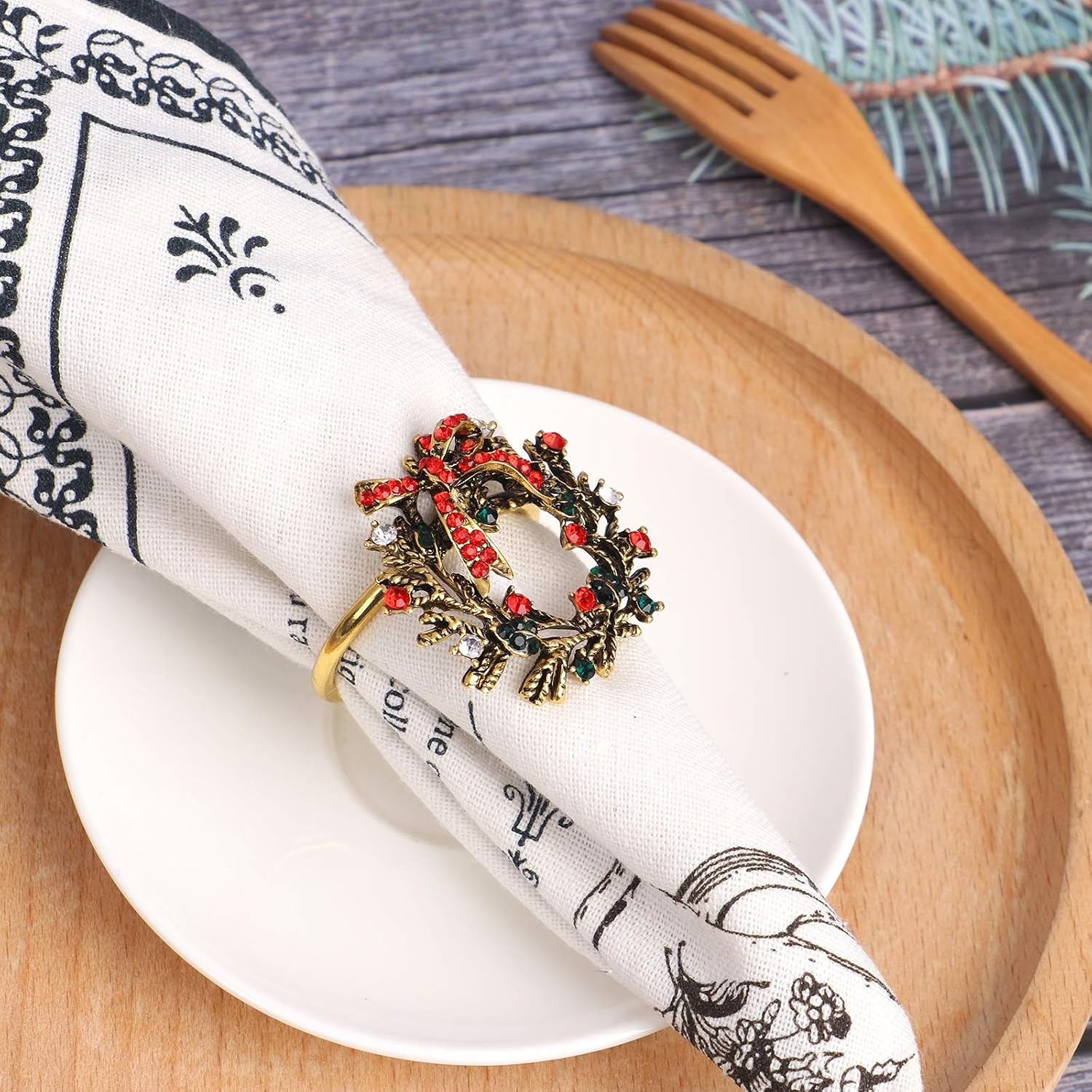 6pcs Branch Dinner Napkin Rings For Christmas Lunch Dinner Party Tableware Napkin Set Christmas Decorations Napkin Holder Cooking Dining Tableware Clinicadelpieaitanalopez Com