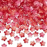 PAGOW 160 Pcs Glass Flower Beads, Flower Beads for Jewelry Making, Cherry Blossom Bead, Flowers Bead for Crafts, Bracelet Earring Necklace