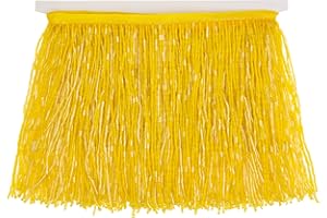 KKSACCCN Beaded Fringe Trim,Ribbon Tassel Fringe Trim 6 Inch Wide 2 Yards Long for Crafts DIY Dress Clothes Decoration (Yellow)