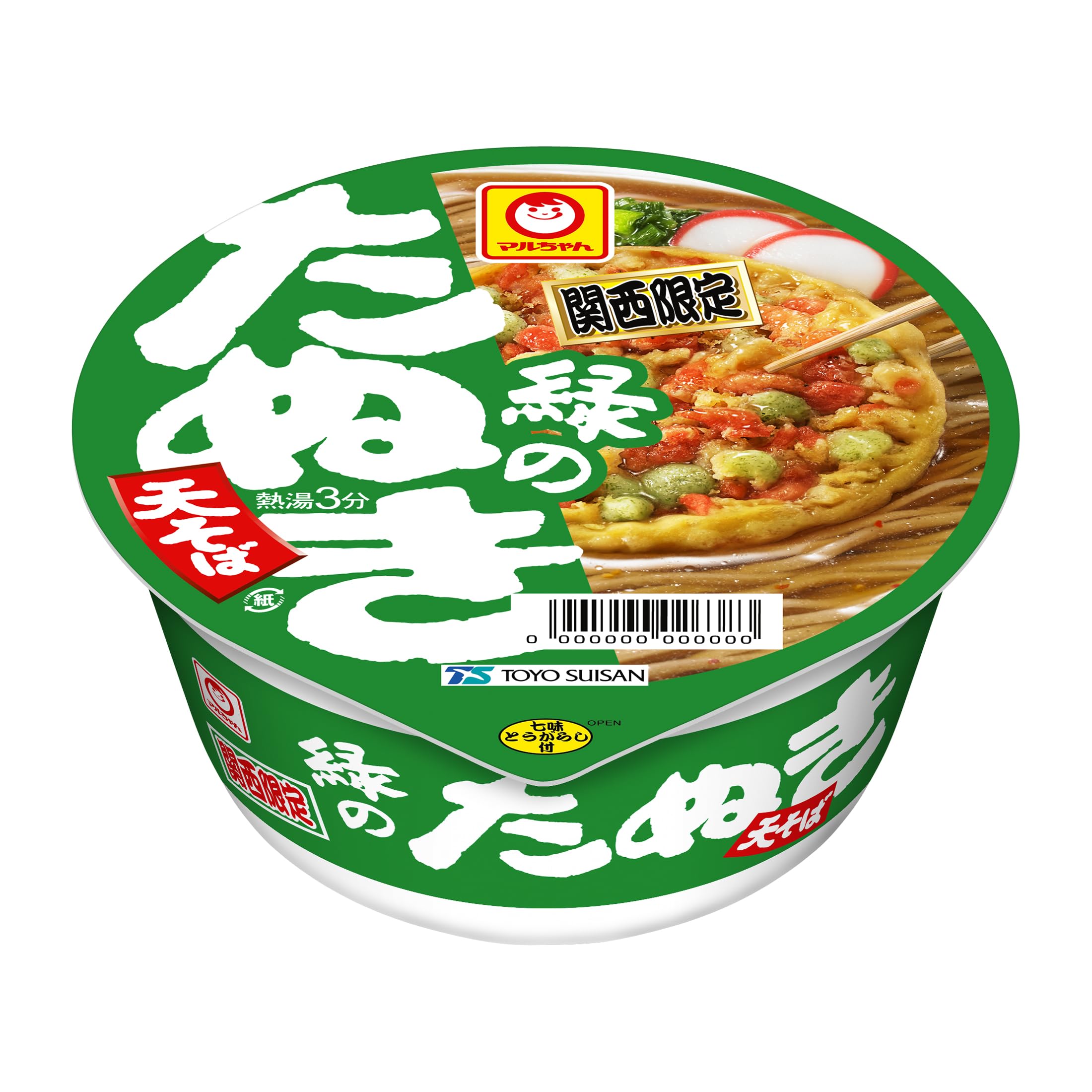 赤いきつね マルちゃん 緑のたぬき天そば 関西 ( 101g×12個 ) 関西限定 カップ麺 関西風つゆ / ねぎ入り カップそば 小エビ天 かまぼこ) 箱買い 東洋水産商品画像