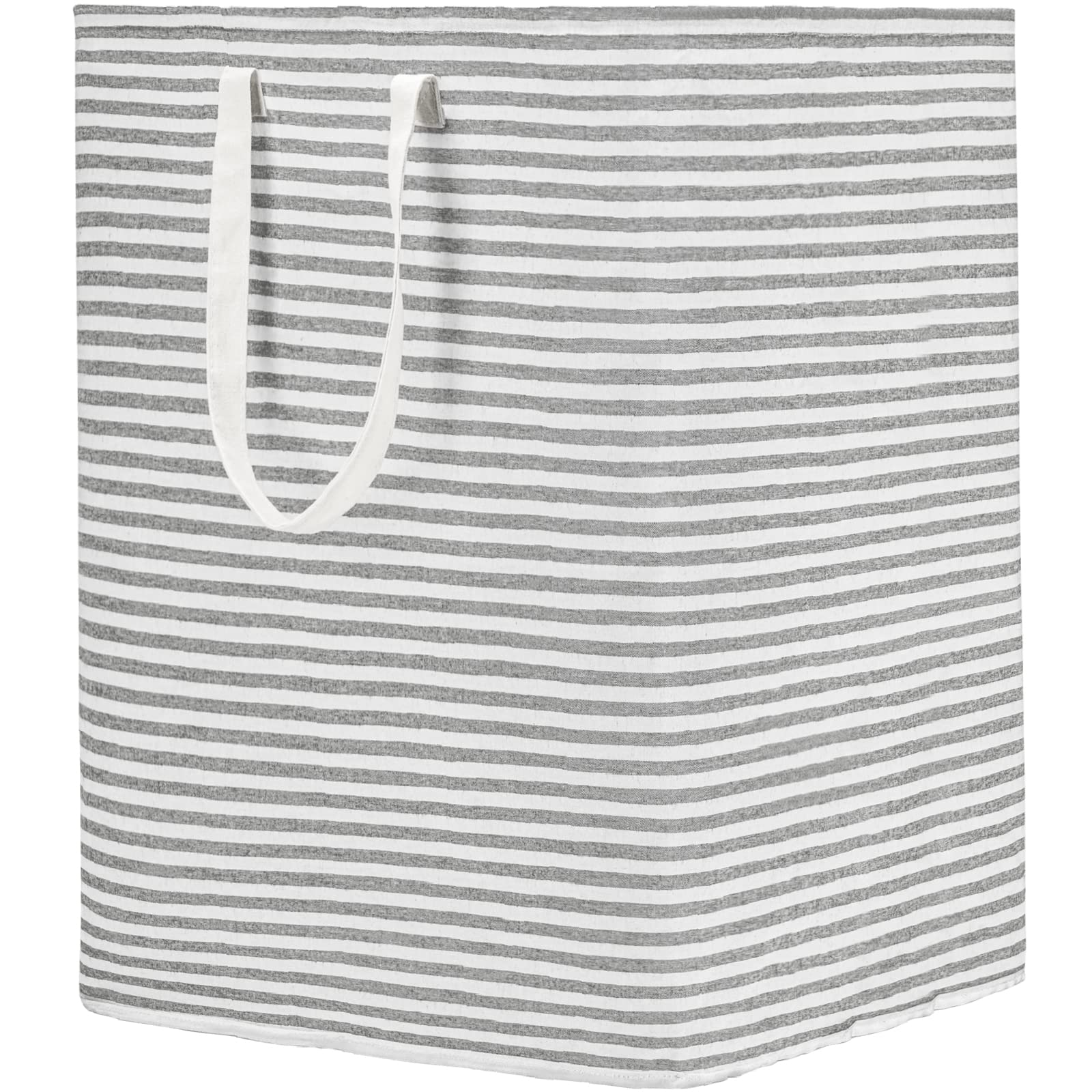 DOKEHOM 120L Freestanding Laundry Hamper with Handle, Collapsible Extra Large Cotton Storage Basket for Clothes (Grey)