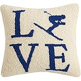 Peking Handicraft 31JES1712C12SQ Love Ski Hook Pillow, 12-inch Square, Wool and Cotton