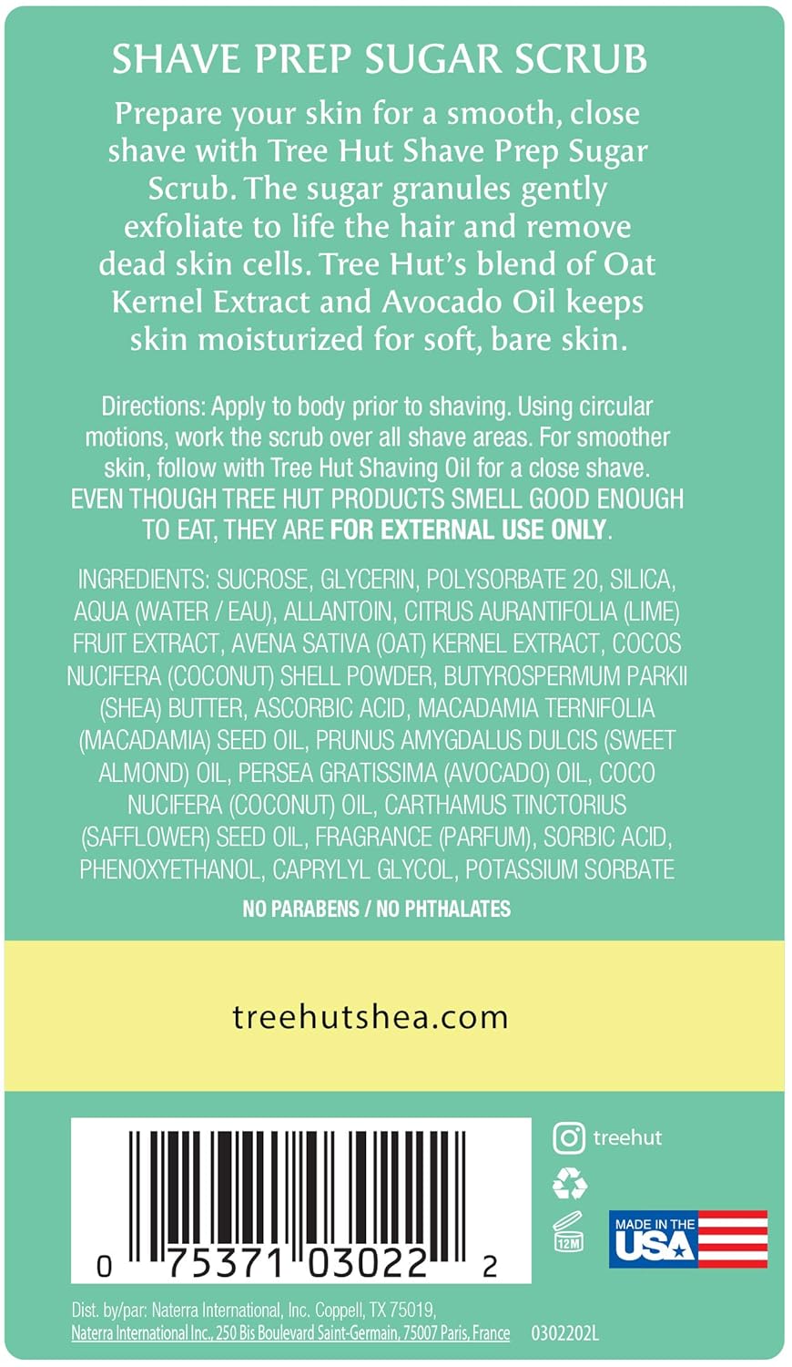 Tree Hut bare Shave Prep Sugar Scrub, 9oz, Essentials for Soft, Smooth, Bare Skin : Beauty