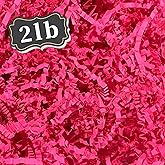 ZEBMOON 2 LB Hot Pink Crinkle Cut Paper Shred Filler Great for Gift Wrapping, Basket Filling, Birthday, Wedding, Valentine's Day, Christmas Day, New Year Party Decorations Filling Supplies