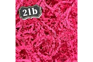 ZEBMOON 2 LB Hot Pink Crinkle Cut Paper Shred Filler Great for Gift Wrapping, Basket Filling, Birthday, Wedding, Halloween, Thanksgiving, Christmas Day, New Year Party Decorations Filling Supplies