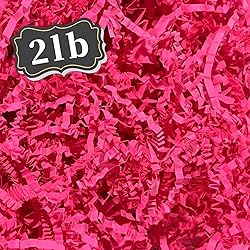 2 LB Fluorescent Pink Crinkle Cut Paper Shred