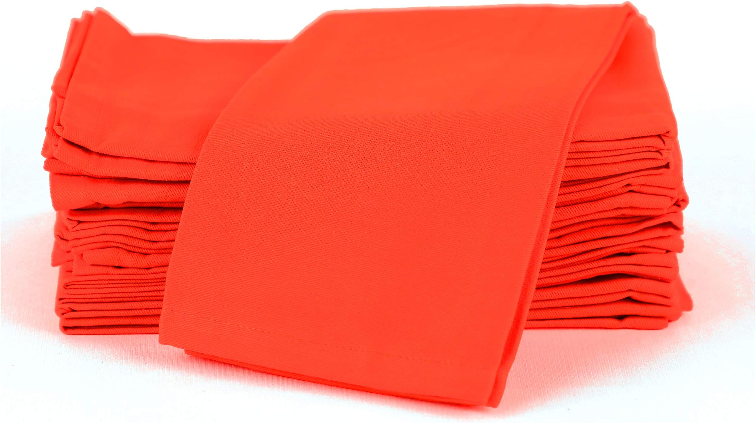 AMOUR INFINI Cotton Napkins | 12 Pack | 45 x 45 cm | 100% Ring Spun Premium Cotton |Dinner Napkins | Highly Absorbent Cloth Napkins |(Orange)