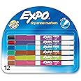 EXPO Low Odor Dry Erase Markers, Fine Tip, Assorted Colors, 12 Count