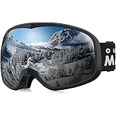 OutdoorMaster Owl Ski Goggles OTG, Snow Snowboard Goggles for Men Women Youth, Anti-Fog, 100% UV Protection