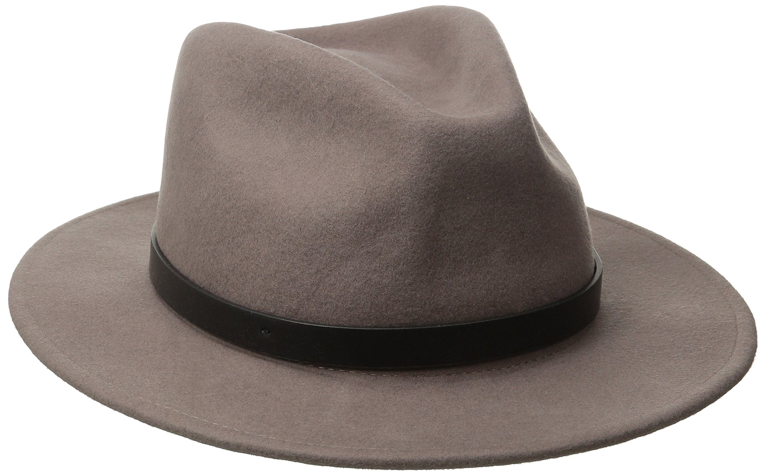 Brixton Men's Messer Medium Brim Felt Fedora Hat, Natural, Small on