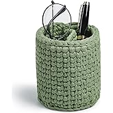 HOSROOME 2 Section Glasses Holder for Nightstand Boho Decor Eyeglass Holder Stand for Office Desk Makeup Brush Organizer