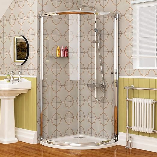 860 x 860mm Walk in 6mm Glass Single Sliding Quadrant Shower Enclosure