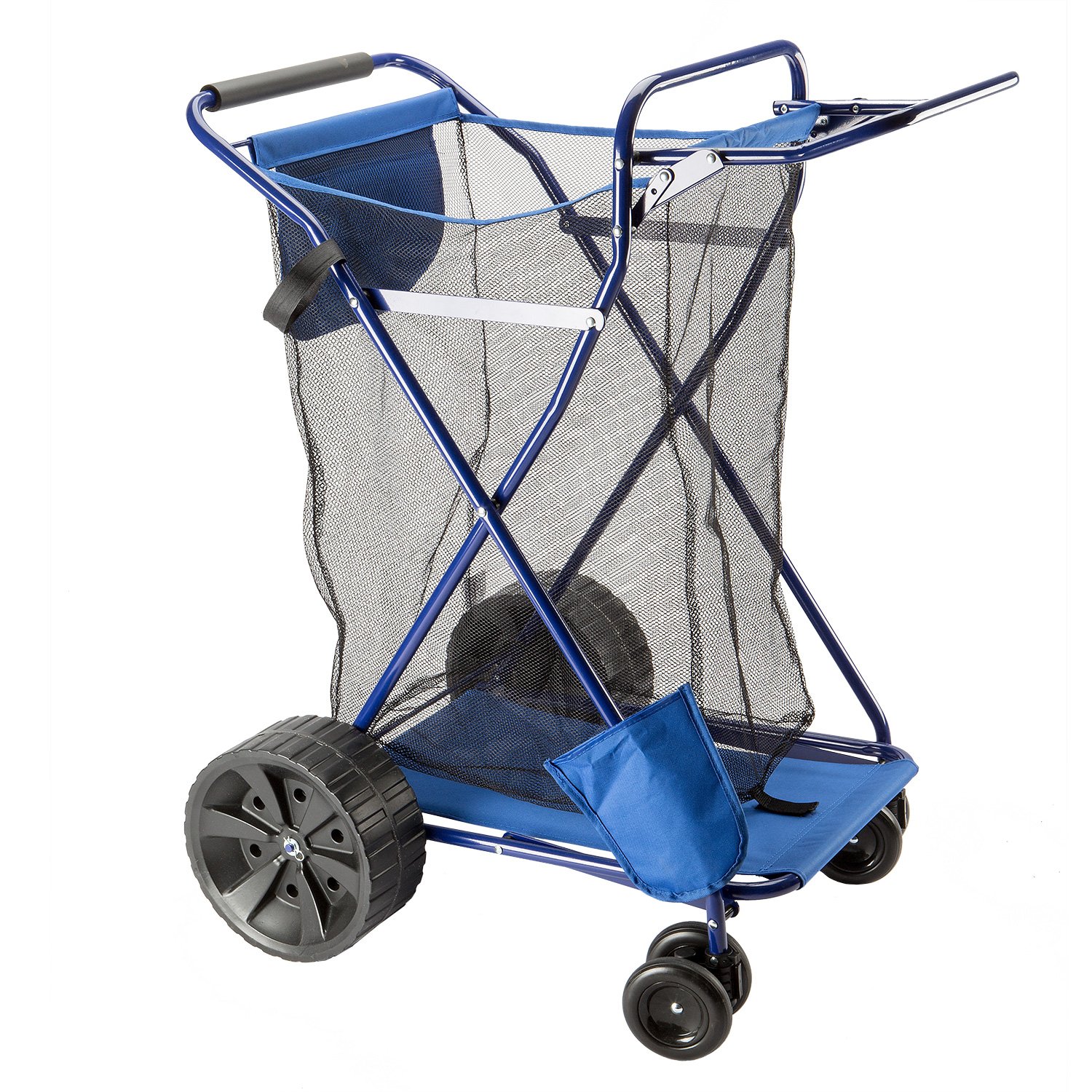 Beach Cart Easy Roll Ultra Wide Wheels with Mesh Storage