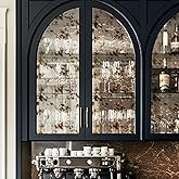 LiveInUrban Static Cling Faux Antique Mirror Texture Window Film, Luxury Aged Gold Mist Room Decor 11.81"x39.37"