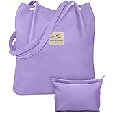 Miss Adola Aesthetic 2 Pack Corduroy Tote Bag - with Makeup Pouch Bag for Women Reusable Grocery Bag for Gym, Travel, Work