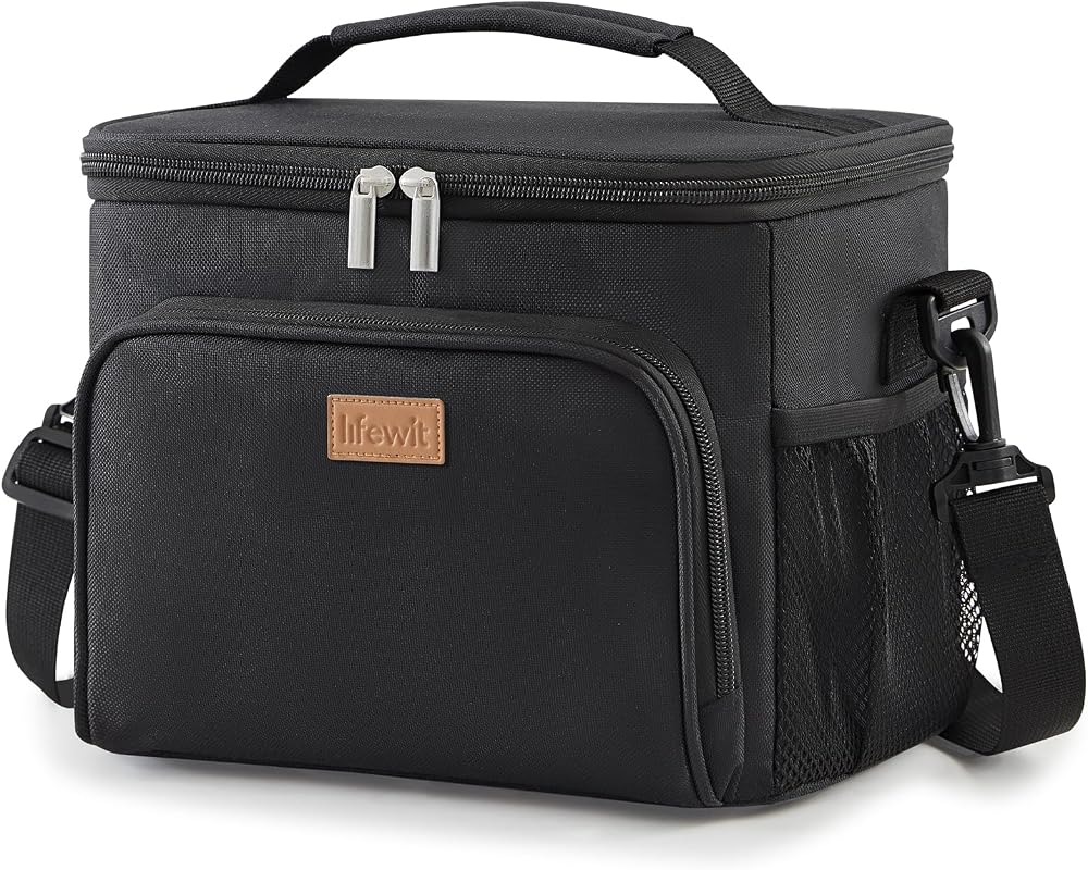 Lifewit Insulated Lunch Bag 15L 24 Can Black Leakproof Thermal Tote
