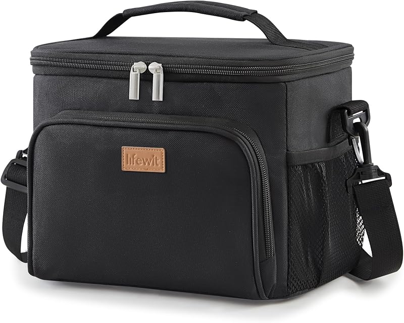Lifewit Insulated Lunch Bag 15L 24 Can Black Leakproof Thermal Tote