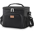 Lifewit Reusable Insulated Lunch Bag for Men, Lunch Box Women, Portable Cooler Freezable Soft Lunchbox Leakproof with Adjustable Shoulder Strap for Adult for Work Picnic or Travel, Black 15L